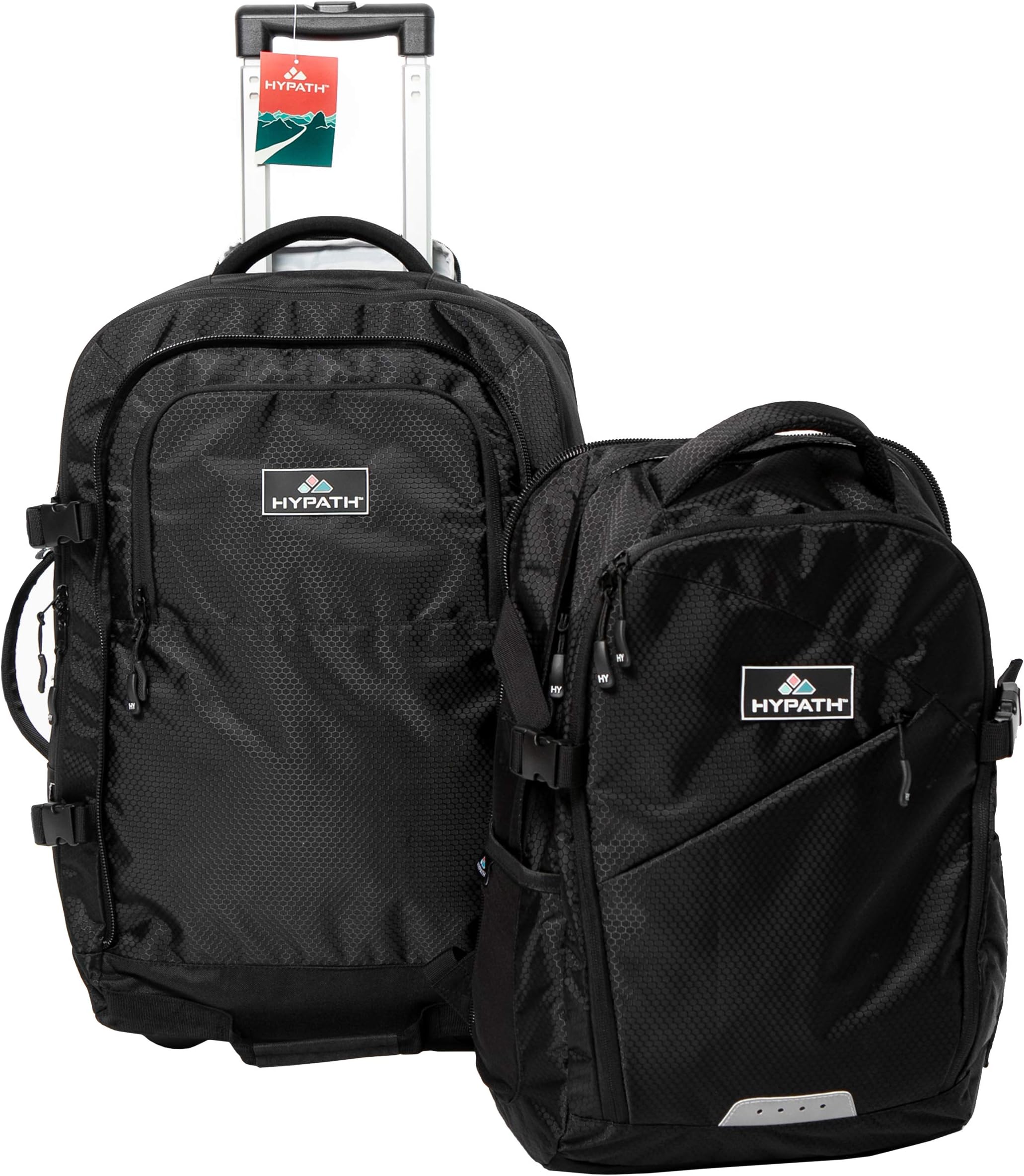 2-in-1 Convertible Travel Bag - Use as Backpack with Wheels, Wheeled Carry On, or Stacked Rolling Luggage - Comes with Detachable Daypack - New Upgrades Here, Black, Travel