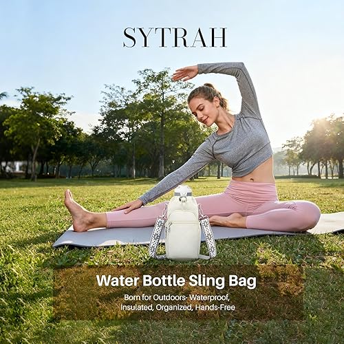 Miniatura 3 de Bolsa para botella de agua con correa, bolsa para botella de agua con bolsillo para teléfono de 40 onzas para caminar y senderismo