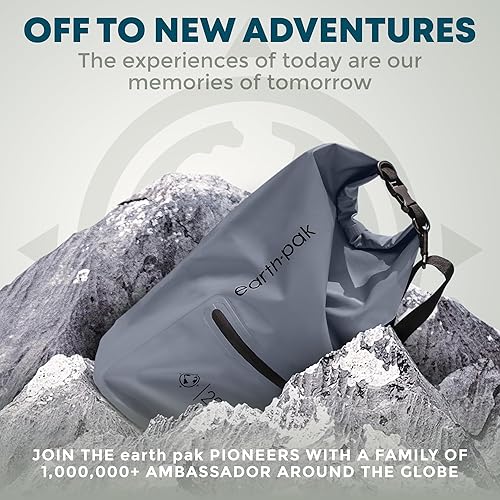 Miniatura 5 de Mochila impermeable Earth Pak con bolsillos frontales con cremallera que mantiene todo seco para andar en kayak, ir a la playa, hacer rafting, andar