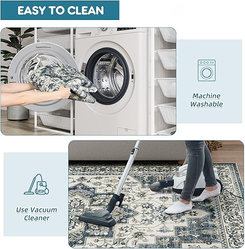 Miniatura 6 de Dripex - Tapete de pasillo tribal lavable de 2 x 5 pies, antideslizante, no desprende pelusa, resistente a las manchas, para cocina, lavandería,