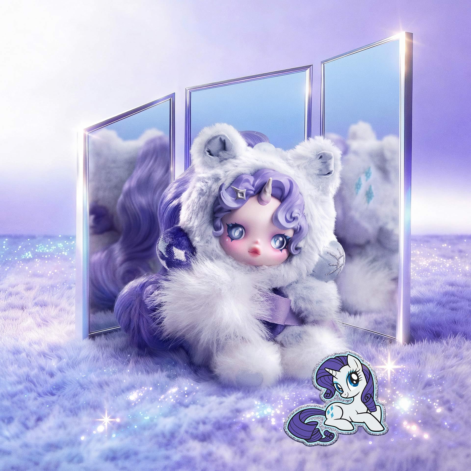 POP MART SKULLPANDA × My Little Pony Series Plush Doll Pendant