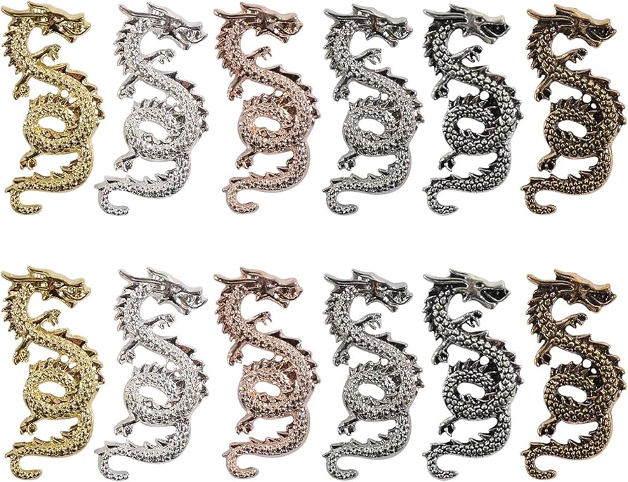 Amazon.co.jp: MAEXUS ネイルパーツ 龍 3D立体デコパーツ 12個入り