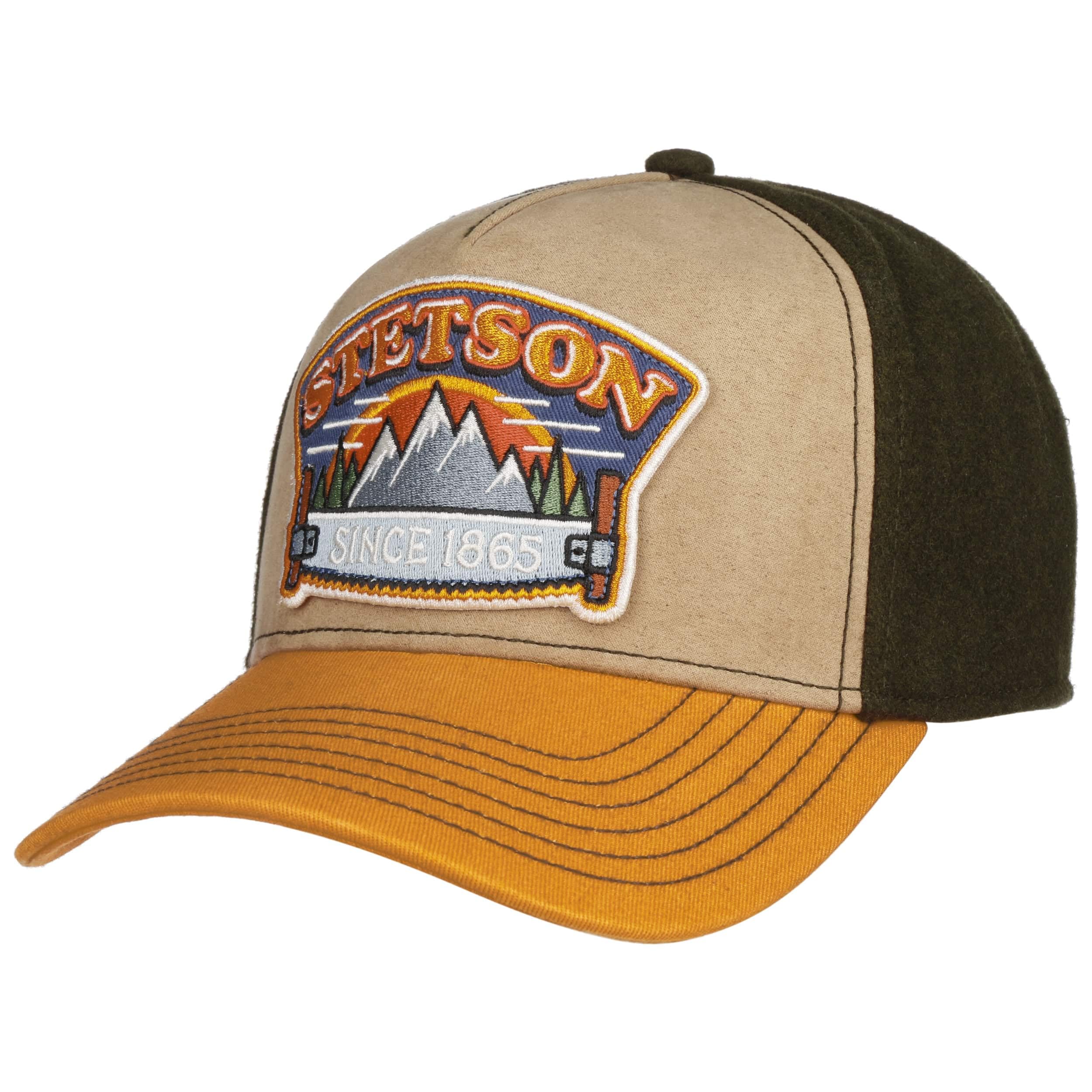 Stetson Hacksaw Trucker Cap 5 Panel Snapback Unisex Summer Winter Beige