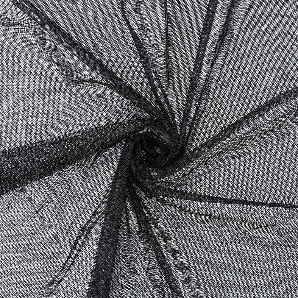 Photo 1 of CABODYALS 39.4x63 Inch Black Mesh Fabric by The Yard Breathable Polyester Netting Tulle Fabric Soft Voile Solid Sheer Mosquito Net Fabric for Sewing Making Crafts Garments Clothes Dresses DIY Supply