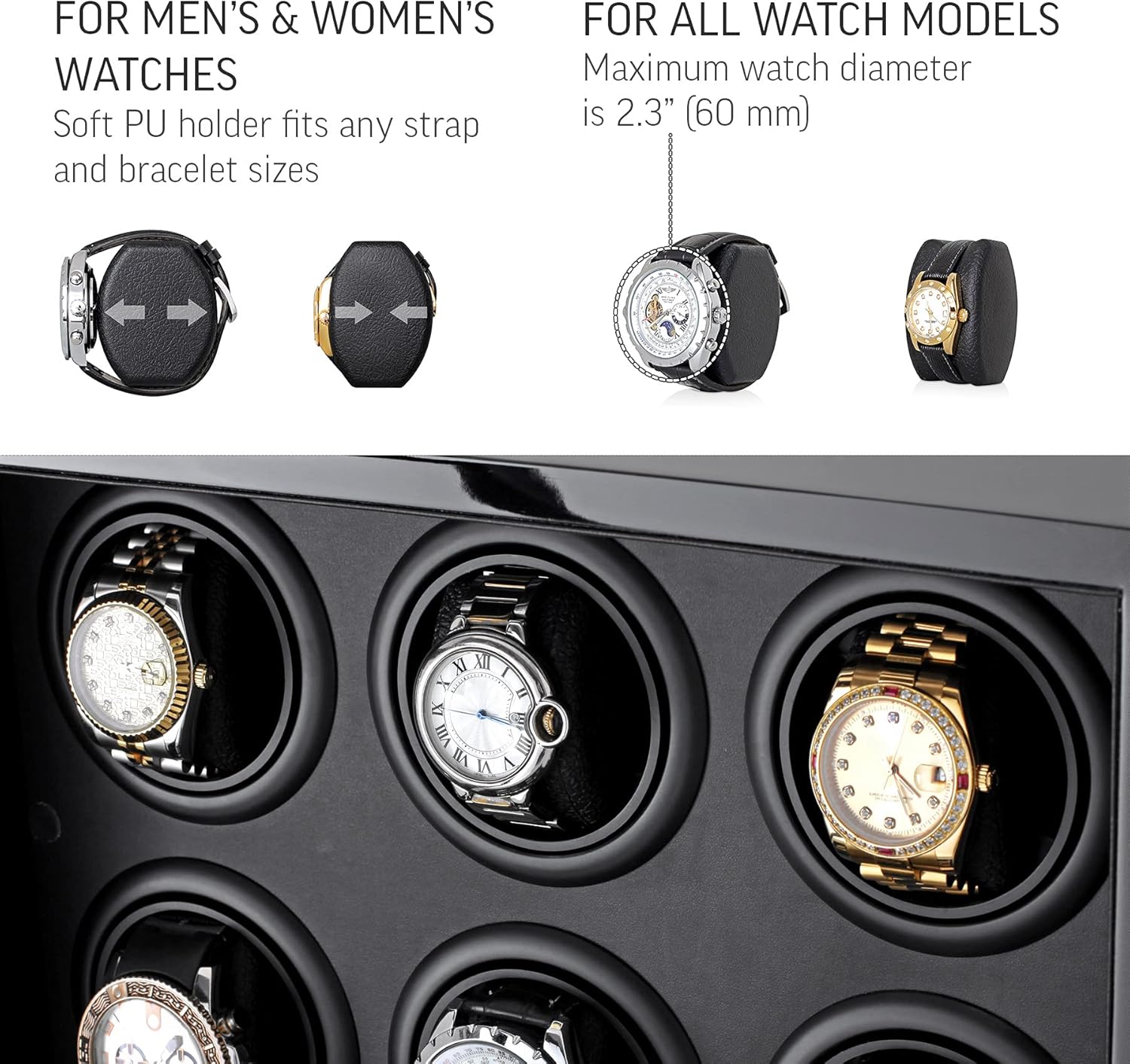 Watch pillows and watch placement in the winder