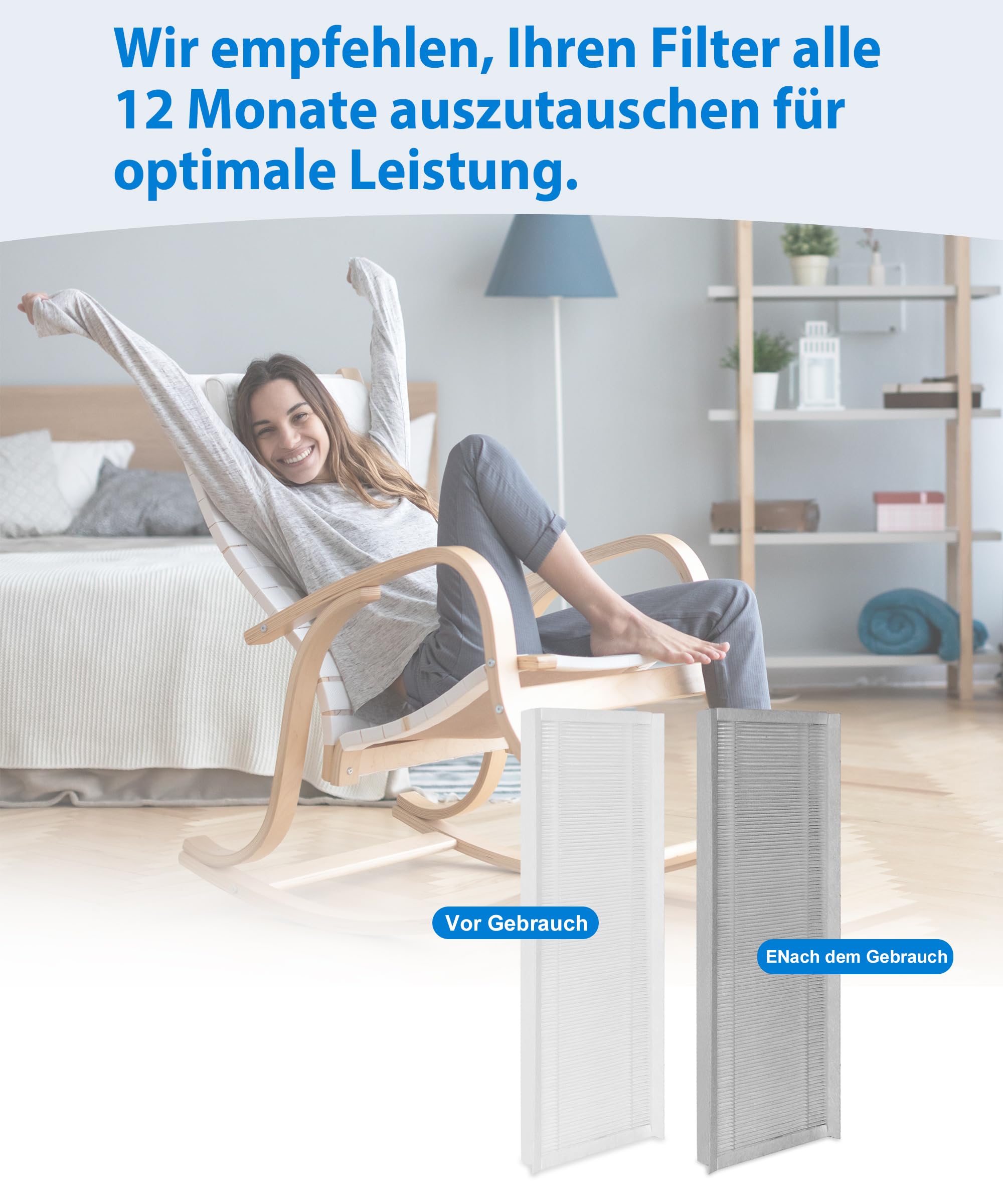 Luftfilter Filterset für Zehnder ComfoAir Q350, Q450, Q600 Lüftungsgeräte, 2 Stück (G4)