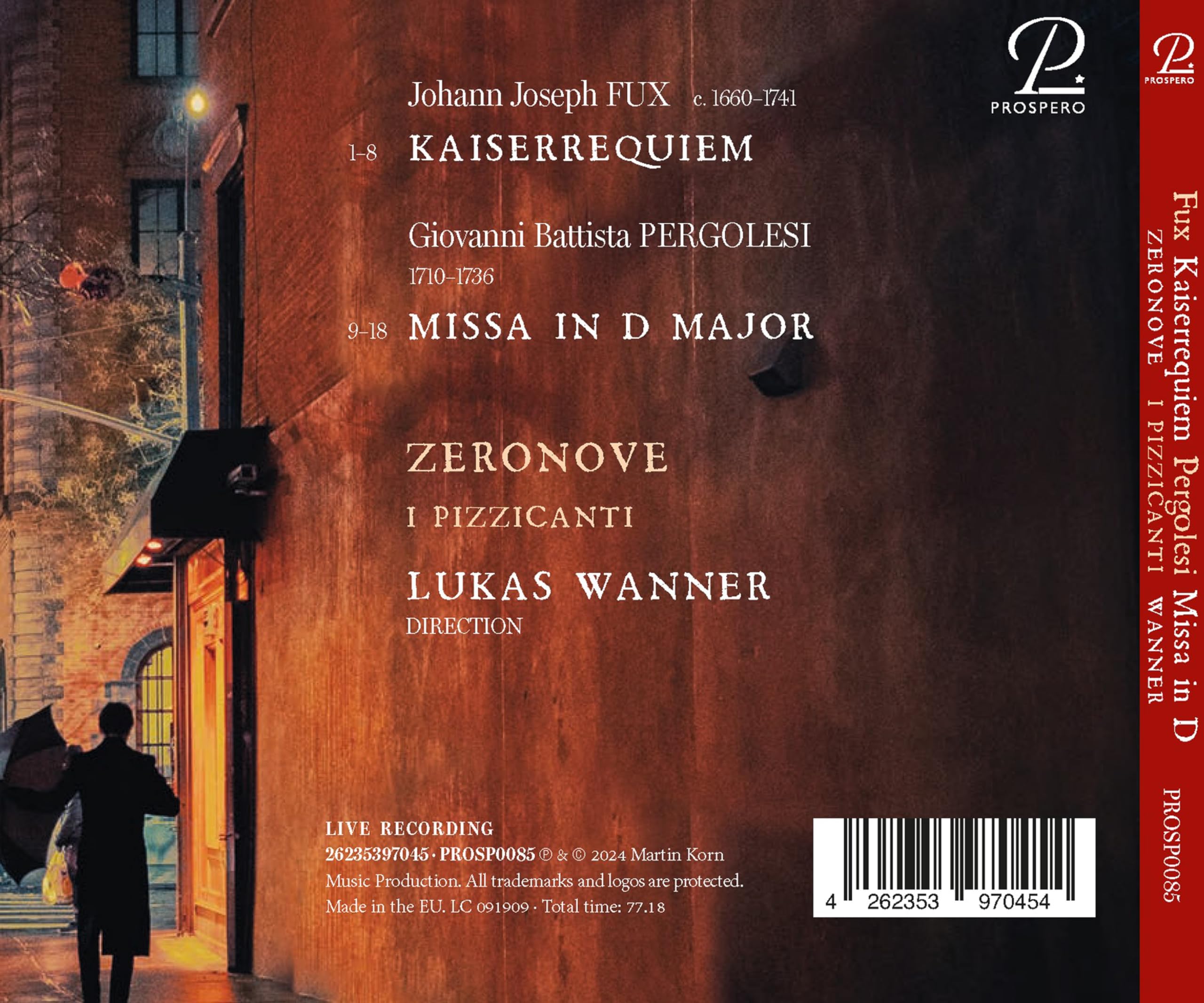 Fux : Kaiserrequiem - Pergolesi : Messe en ré majeur