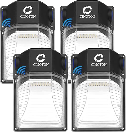 CINOTON Paquete de luz LED de pared de 30 W con sensor de anochecer a amanecer, 3600 lúmenes, 5000 K luz diurna equivalente a 120 vac200-300 W
