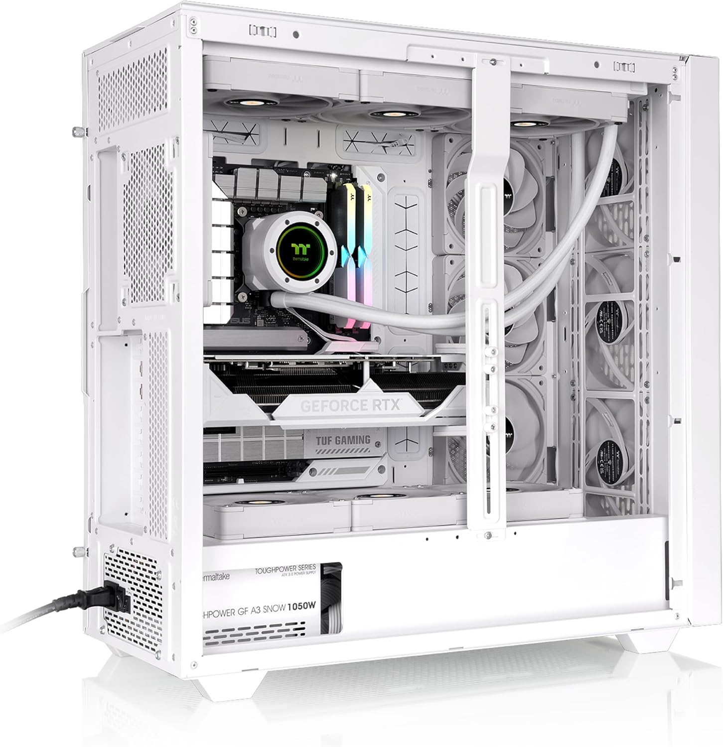 Thermaltake AX500 Snow TG Chassis with GPU Installed and Supported