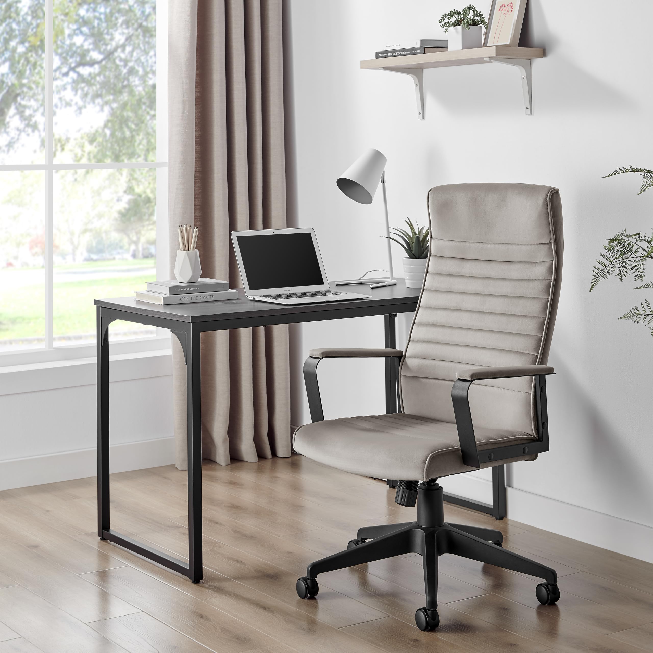 Furniturebox Centro Tall Back Height Adjustable Recline Office Chair Beige — image 1