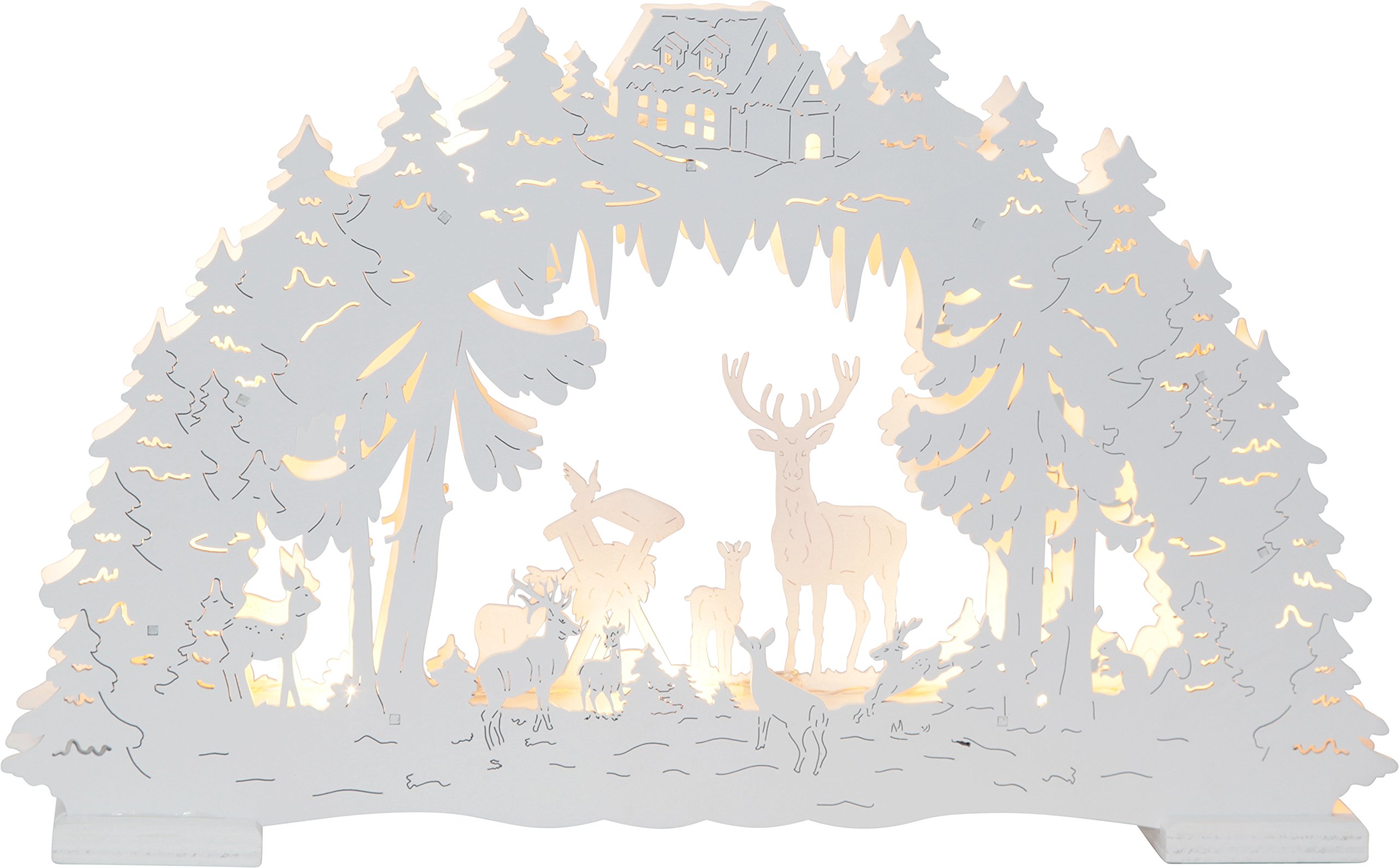Best Season Fauna LED-Candlestick, Wood, White