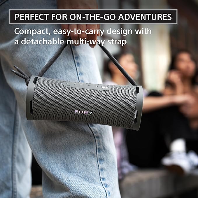 Sony ULT Field 1 Waterproof Portable Bluetooth Speaker, Enhanced Bass, 12h Battery, IP67 Rated Dustproof Shockproof Rustproof, Detachable Strap (SRSULT10B), Black