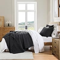 Vista 55 de HORIMOTE HOME Juego de edredón 100% algodón tamaño individual, juego de colcha prelavada de 2 piezas, color azul bebé, funda de cama acogedora