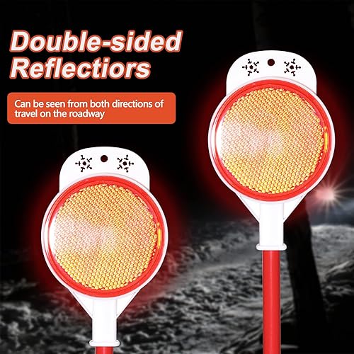 Miniatura 3 de Marcadores de entrada, marcadores reflectantes de doble cara altamente visibles, estacas de nieve de metal de 48 pulgadas para marcadores de