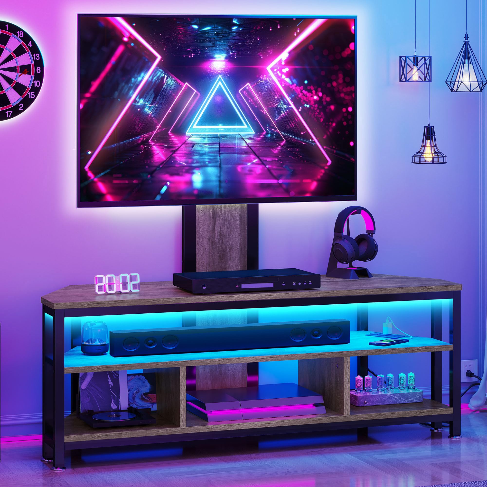 YITAHOME TV Stands for Living Room, 65 inch TV Stand with Mount and Power Outlet, Entertainment Center with Storage, Led TV Stand for 55/6065/70 inch TV, TV Console Cabinet for Living Room, Grey