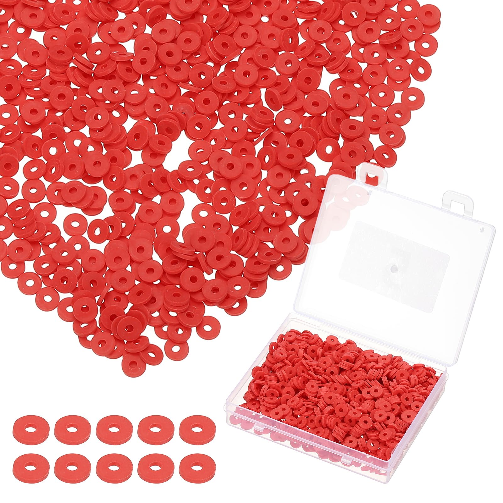 PATIKIL Red 1000 Pcs 6mm Flat Polymer Clay Heishi Beads for Jewelry Making โ image 1