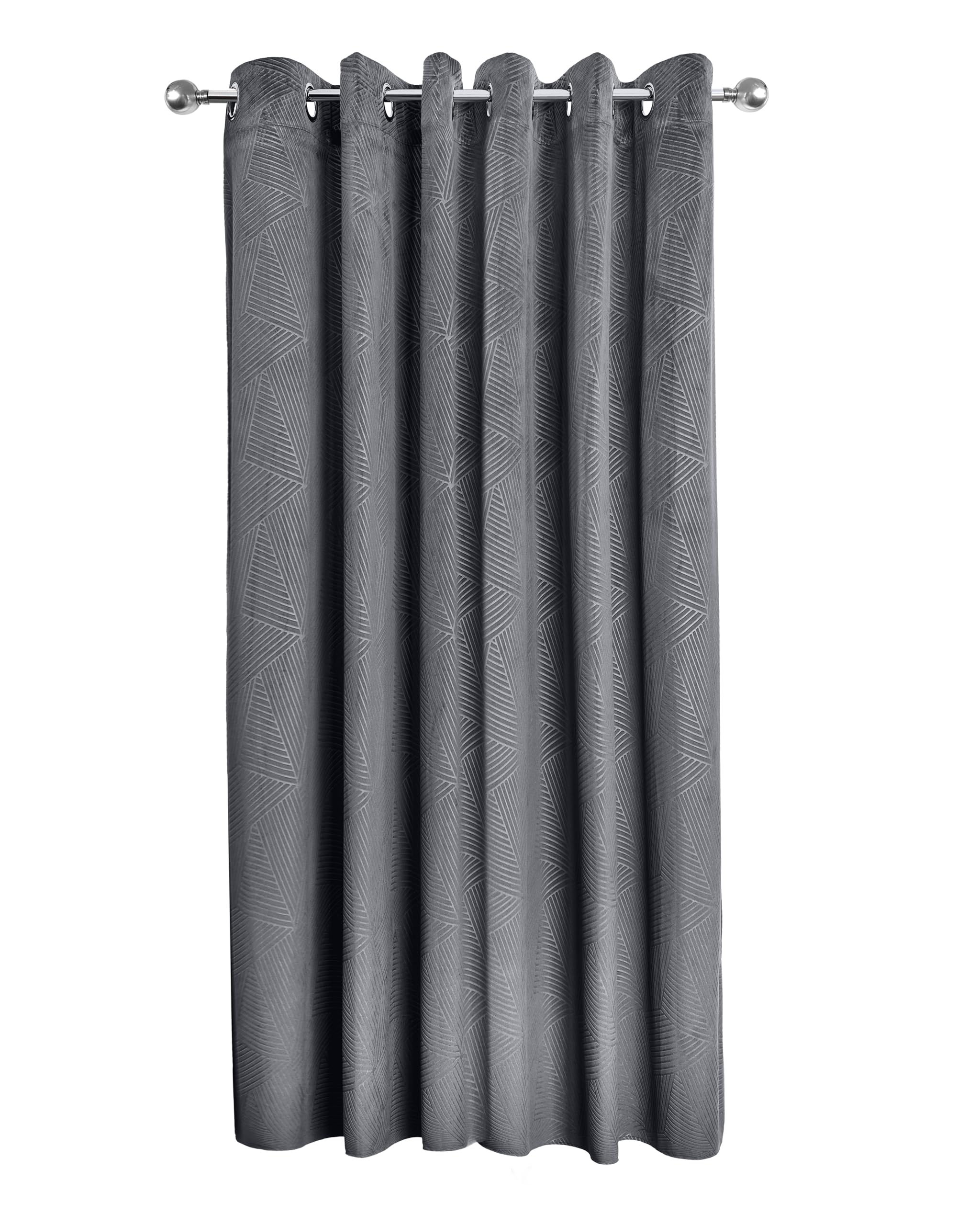 The Very Collection Geo Velvet Thermal Eyelet Door Curtain