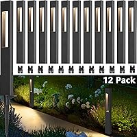 SUNVIE 12-Pack 3W LED Low Voltage Pathway Lights 3000K Warm White CRI90+ Aluminum Waterproof IP65 ETL Listed for Walkway Garden Yard