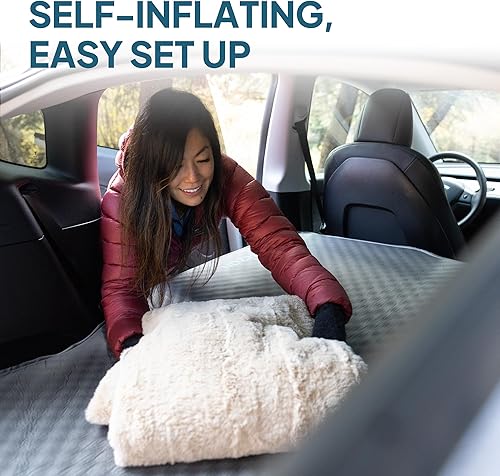 Miniatura 5 de LOSTHORIZON Airsoft - Colchoneta de dormir autoinflable de 4.5 pulgadas de grosor para Tesla Modelo Y, colchón de campamento con saco inflador,