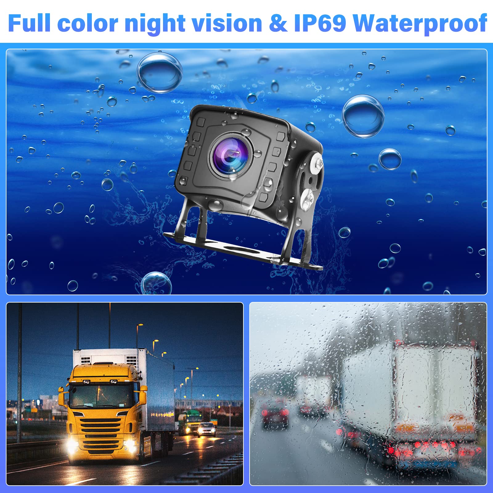 DVR 1080P Rückfahrkamera Set 9 Zoll LCD Monitor Weitwinkel Nachtsicht IP69 Wasserdicht Backup Kamera für LKW Anhänger Bus 12-35V