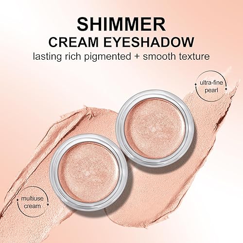 Miniatura 4 de KYDA Sombra de ojos en crema brillante, textura suave similar al helado, fórmula cremosa altamente pigmentada duradera, acabado brillante mezclable,