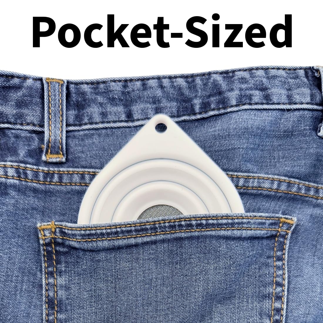 Discreet Kidney Stone Urine Strainer [2 Pack], Collapsible Compact 4 Inch Soft Silicone Funnel, 316 Stainless Steel Fine Mesh Filter, Small Portable & Reusable Calculi Specimen Catcher