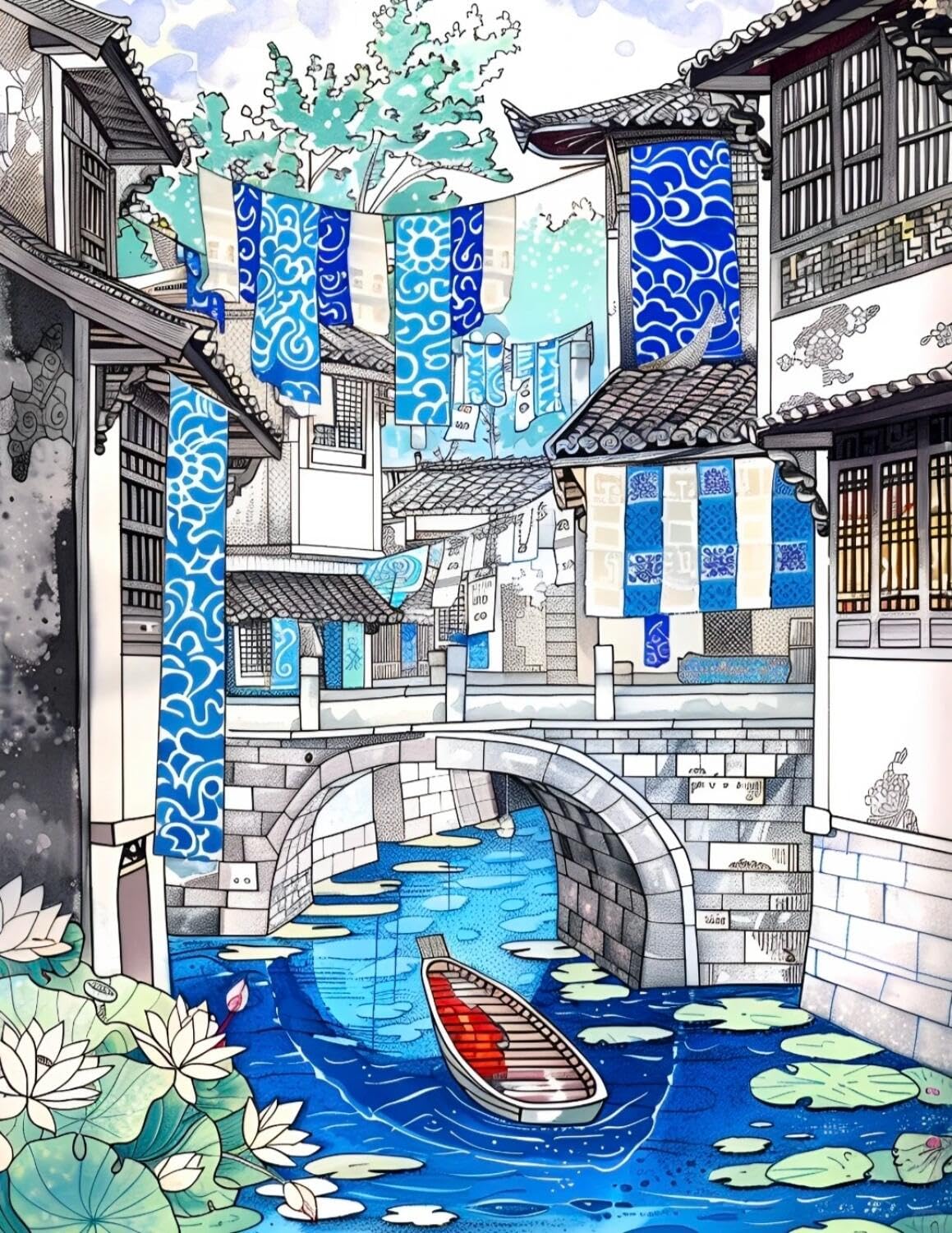 Rqwybcaxn Seed Bead Embroidery Kits Watercolor Architecture 40x50cm