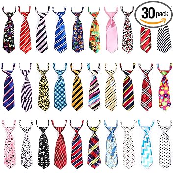 Dog Neck Ties, 30 PCS Segarty Dog Ties and Bows, Adjustable Dog Neckties for Medium Large Dog, Bulk Pet Bow Ties Collar Dog Grooming Accessories for Male Boy Dogs Christmas Holiday Birthday Costumes