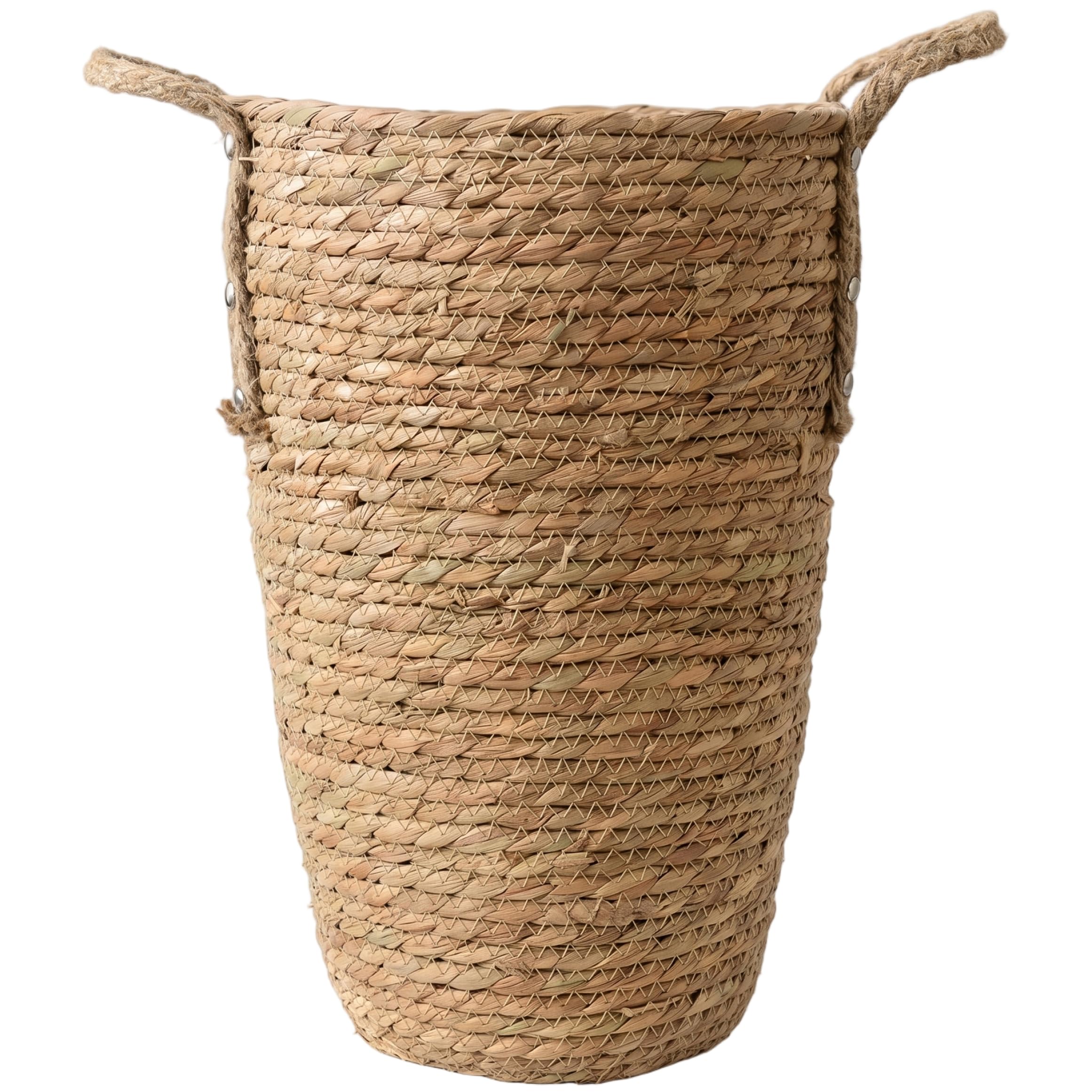 Wicker Vase Hand-woven Natural Straw Tall Wicker Vase Decorative Woven Vases With Handle For Dried Flowers (small Size)