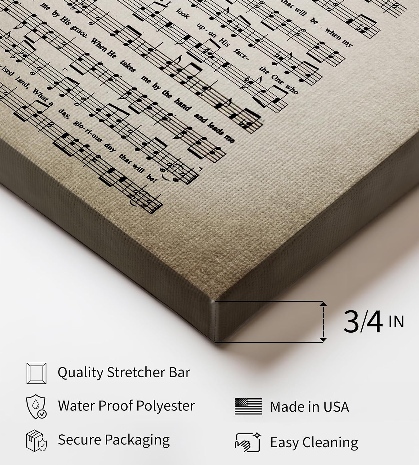 Poster Master What A Day That Will Be Canvas - Retro Music Sheet Print - Hymnal Art - Gift for Men, Women & Musician - Decor for Living Room or Music Room - 8x10 STRETCHED Canvas