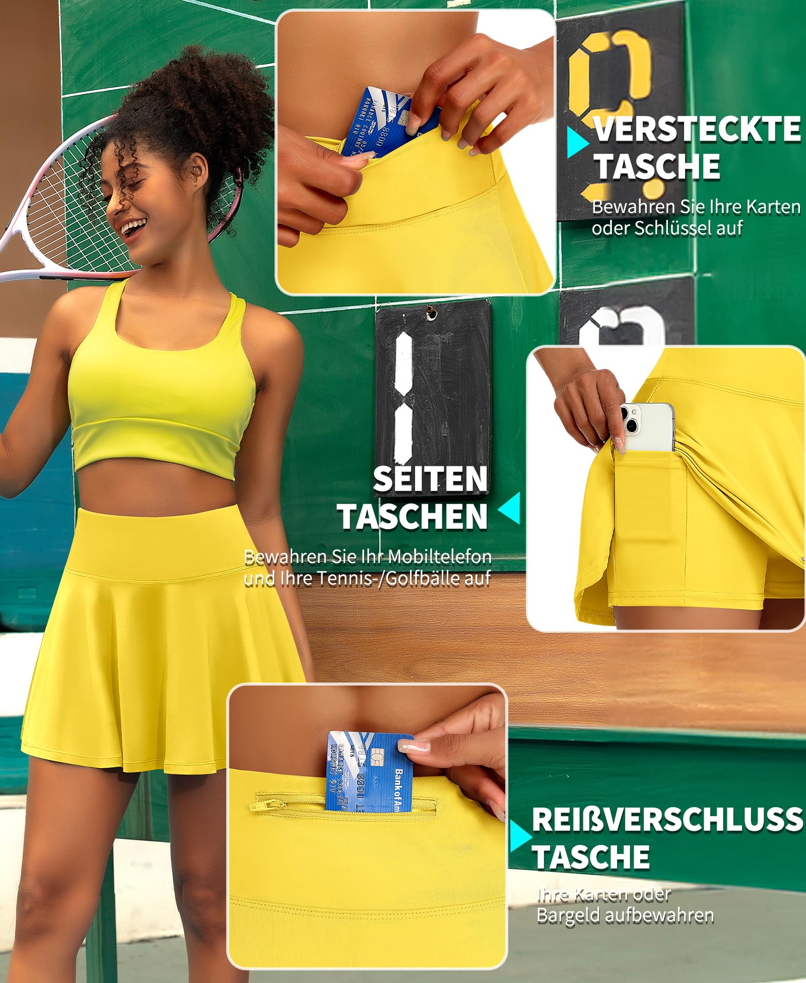 JoyGirl Falda plisada plisada para mujer, falda de tenis, con pantalones, cintura alta, falda de golf, deportiva, minifalda con bolsillos para correr, entrenamiento
