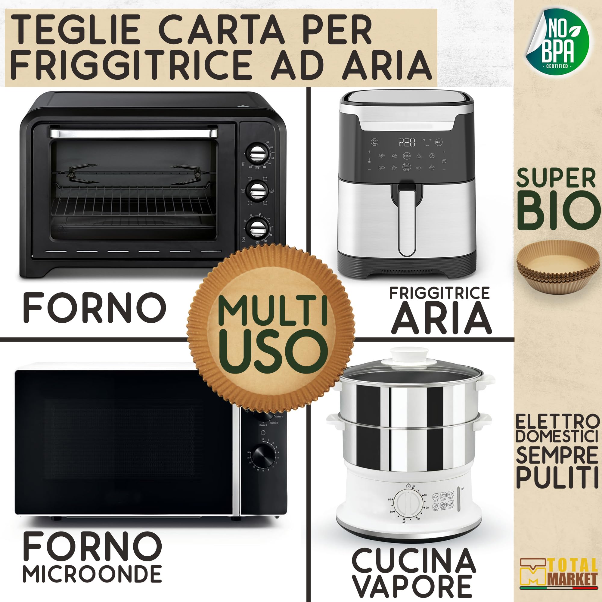 100 Pezzi Carta Forno per Friggitrice ad Aria,Carta per Friggitrice ad Aria,Carta Forno per Friggitrice ad Aria 16cm/6,3 ,Carta da Forno Resistente All'acqua e All'olio Per Alte Temperature