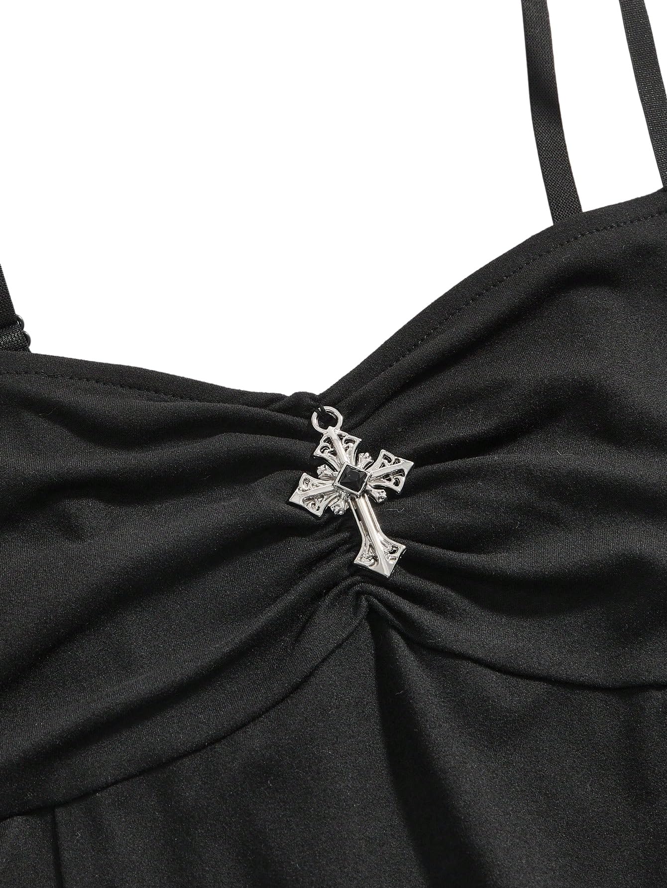 SweatyRocks Damska sukienka Y2k na ramiączkach spaghetti, sukienka maxi z rozcięciem, sukienka ołówkowa na Halloween, sukienka na ramiączkach, sukienka imprezowa, gotycka