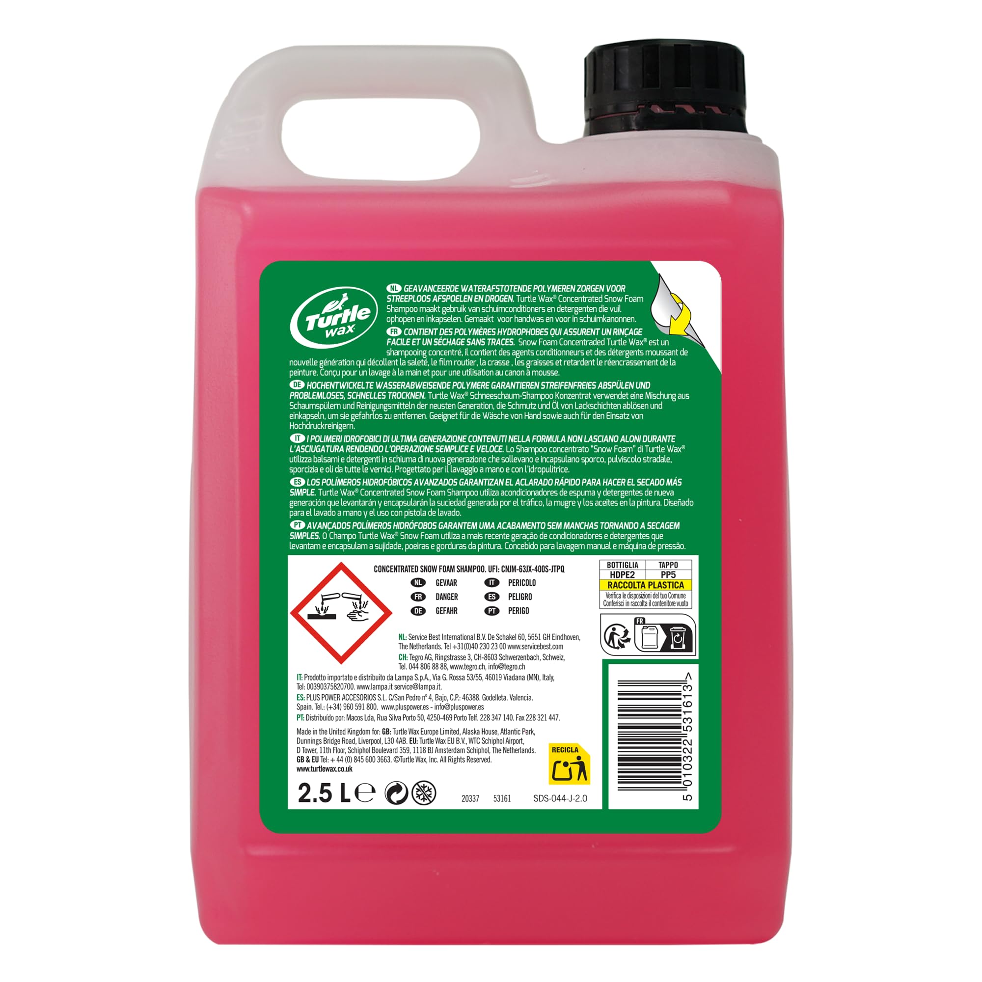 Turtle Wax Hybrid Snow Foam 2,5 l Bubble Gum champú para autos — limpieza y cuidado del automóvil ecológicos con pH equilibrado — elimina película de tráfico, suciedad, hollín y sal de deshielo.