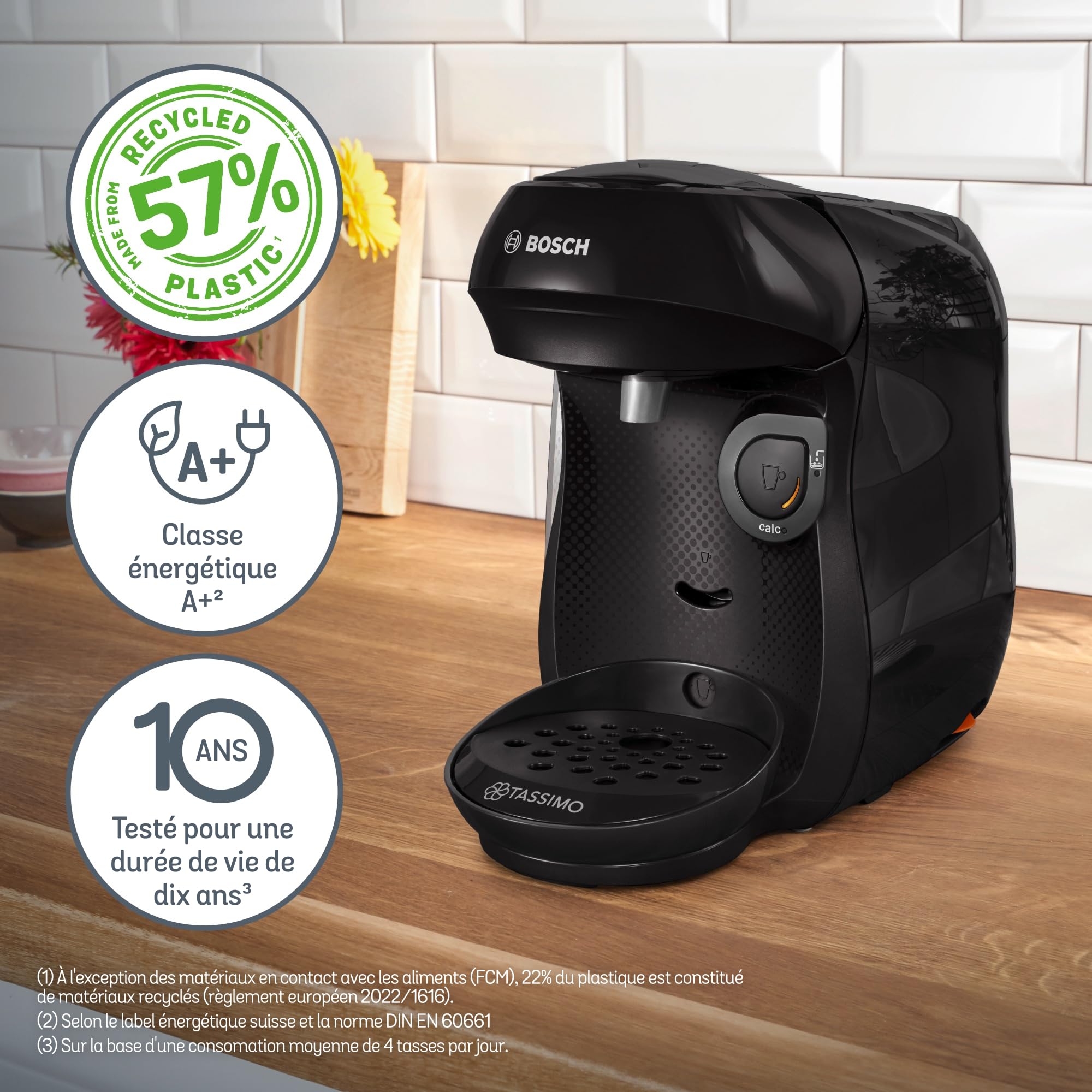 Bosch Tassimo Happy friendly TAS102EA Machine à café multi-boissons OneTouch cafétière à dosettes Intellibrew noir