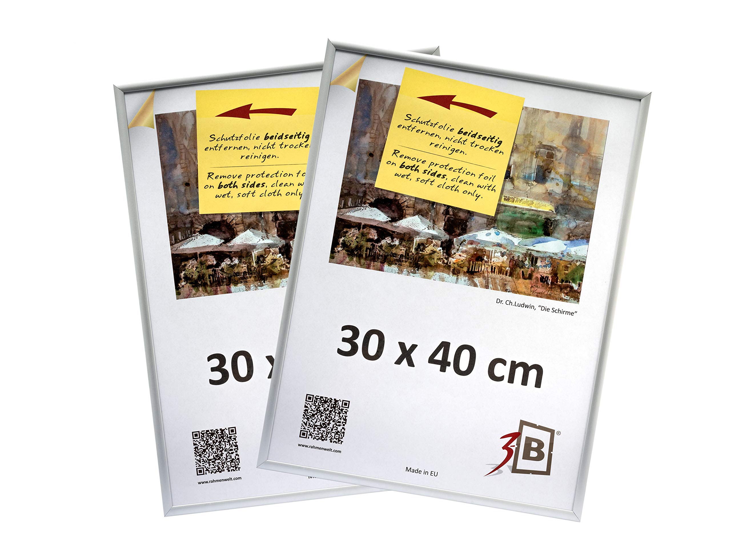 Conjunto de 2 piezas - ALU FOTO de aluminio marcos de fotos - plata mate - 30x40 cm