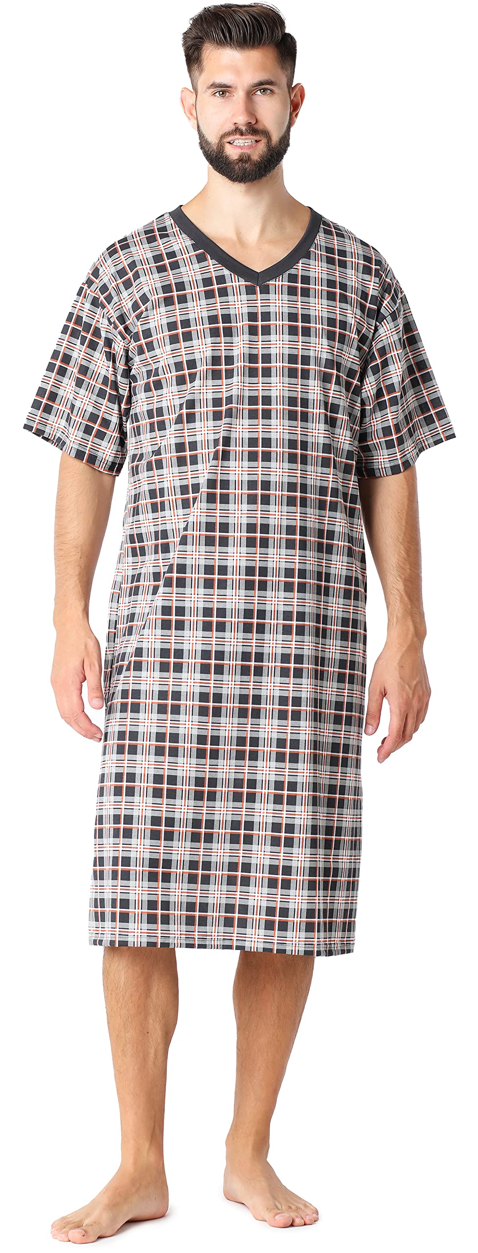 TimoneMen's Nightdress TI30-117 (Checked (9632101), M)