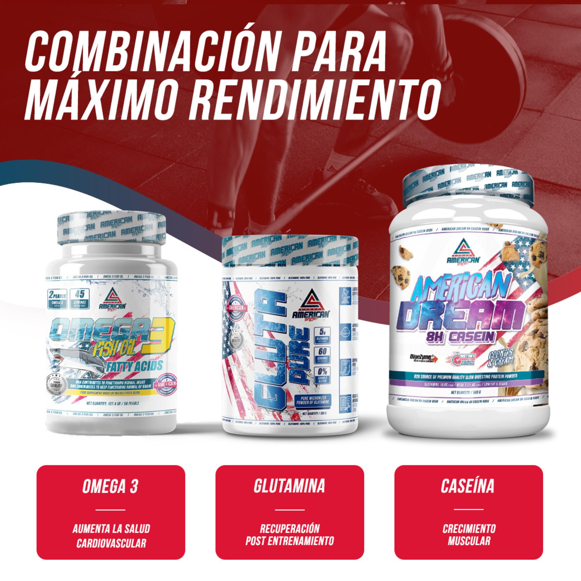 American Dream Casein | Caseina Micelar | Evita el Catabolismo | Caseina Proteina | Recuperador Muscular | con Proteina de Suero de Leche | 900 gramos (900g, Cookies)