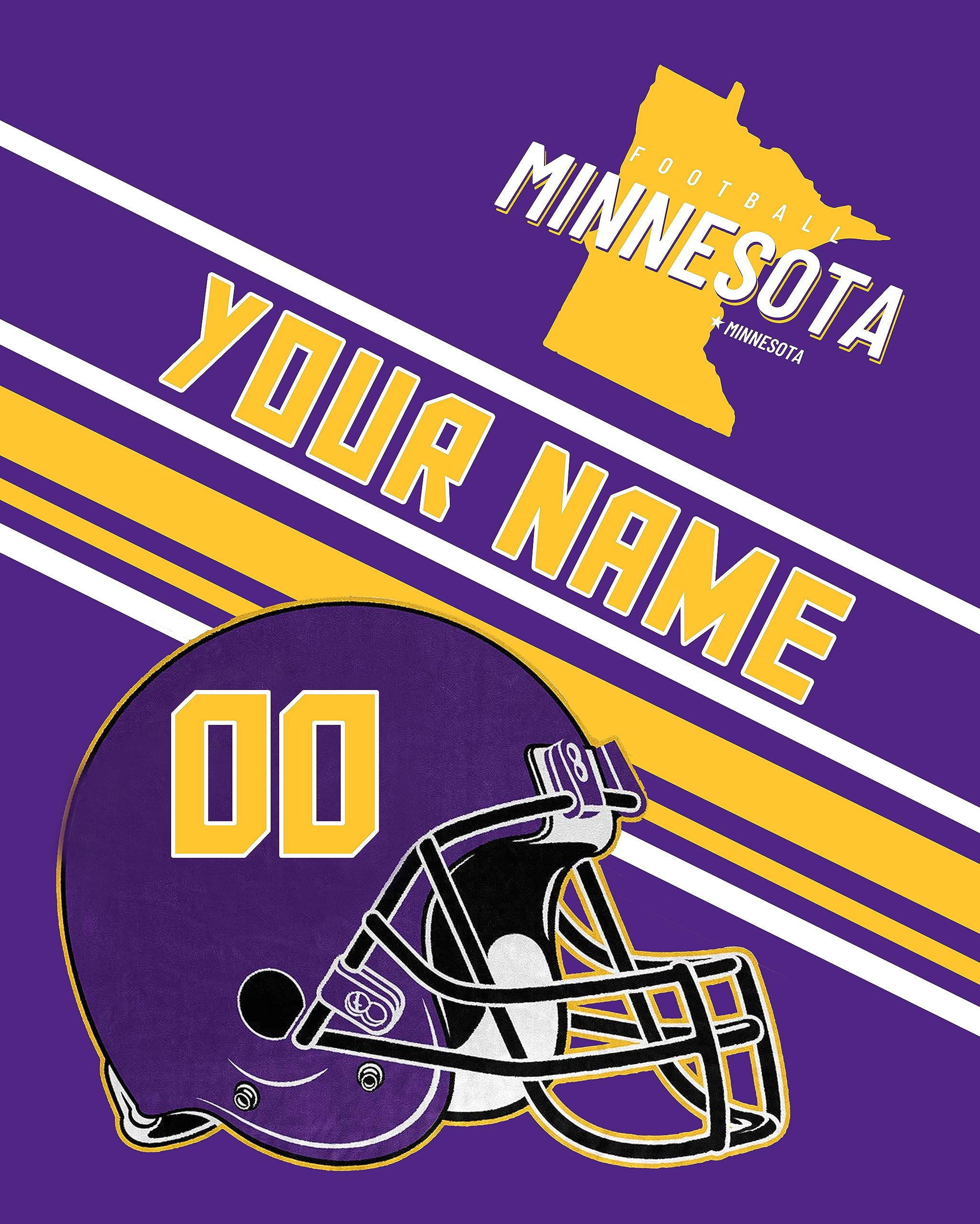 City Custom Football Throw Blankets Printed Personalized Gift for Men Women Youth Design Your Own Name and Number