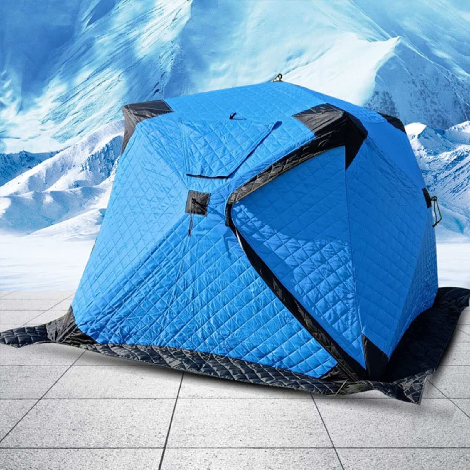MIIKHI Camping Tent Portable Ice Fishing Shelter Easy Setup Lightweight for 3-4 Person Portable Ice Fishing Tent 160cmX160cmX150cm