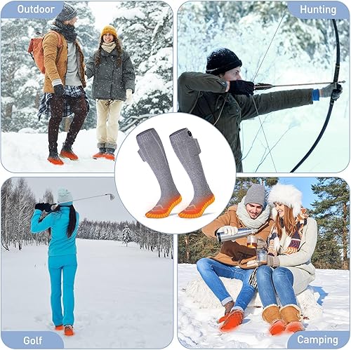 Miniatura 7 de Wototic Calcetines calefactables, 2023 actualizados, recargables, 10 horas, para hombres y mujeres, con batería de 6000 mAh, calcetines térmicos