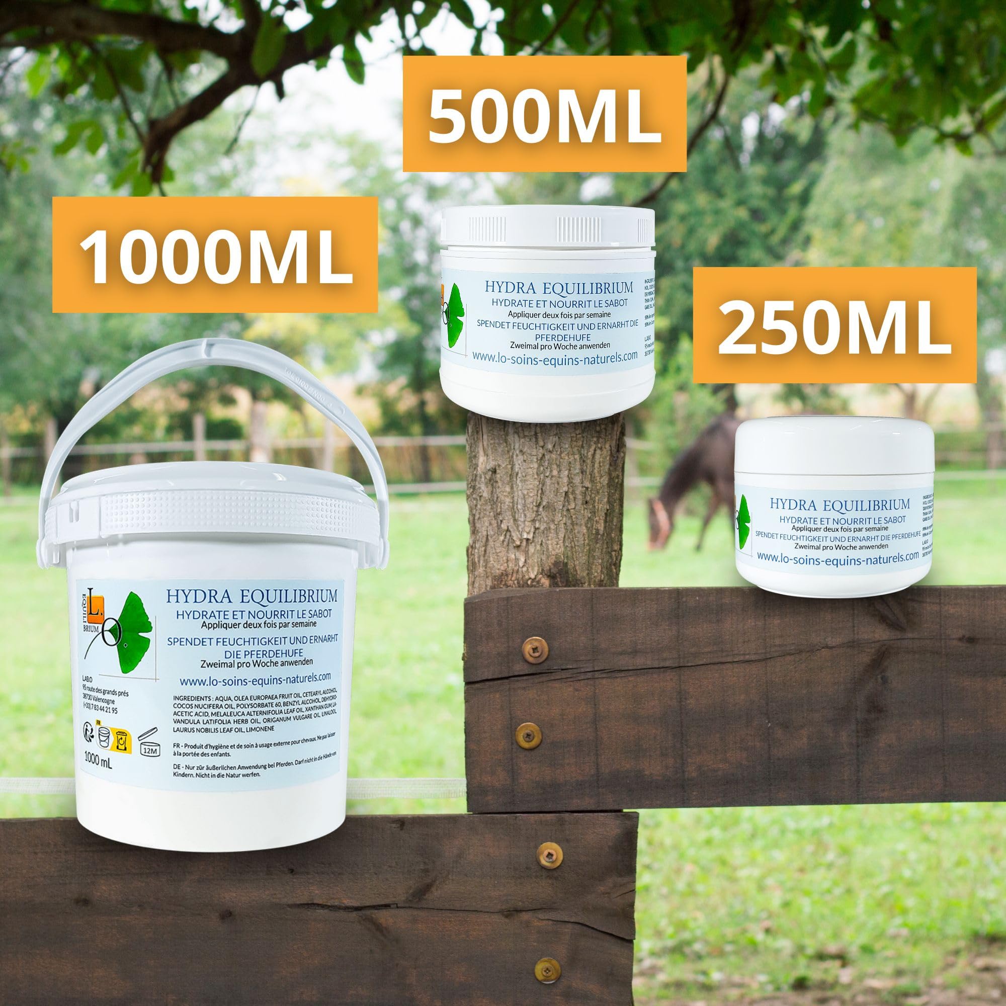 Hydra Equilibrium - Soin, graisse, onguent naturel hydratant pour cheval (sabot sec et cassant) (Hydra Equilibrium 500mL)