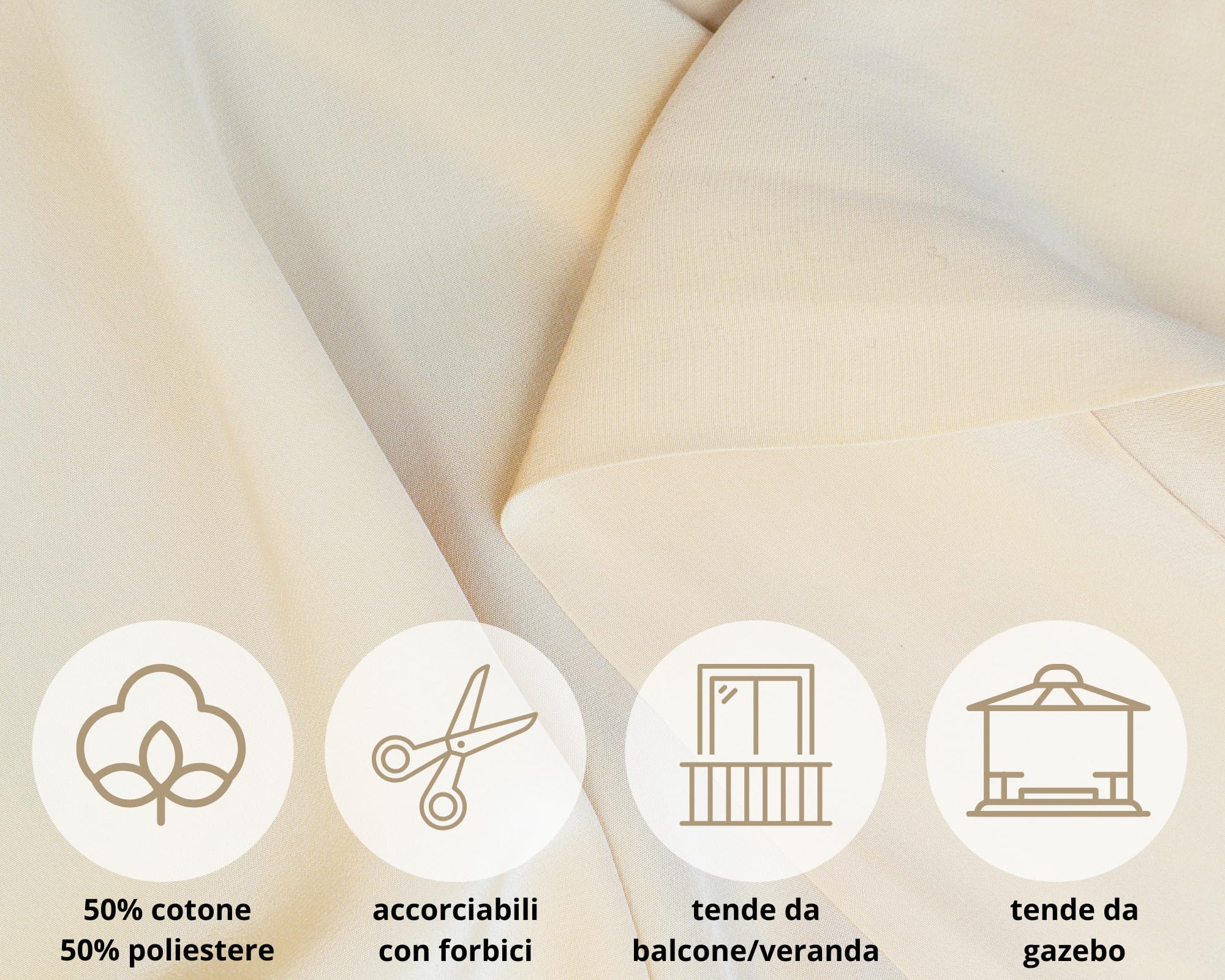 Tenda Per Gazebo Passione Casa - 160x270 Cm, Grigio, UV Resistente, Con Bottoni E Asole - Foto 4