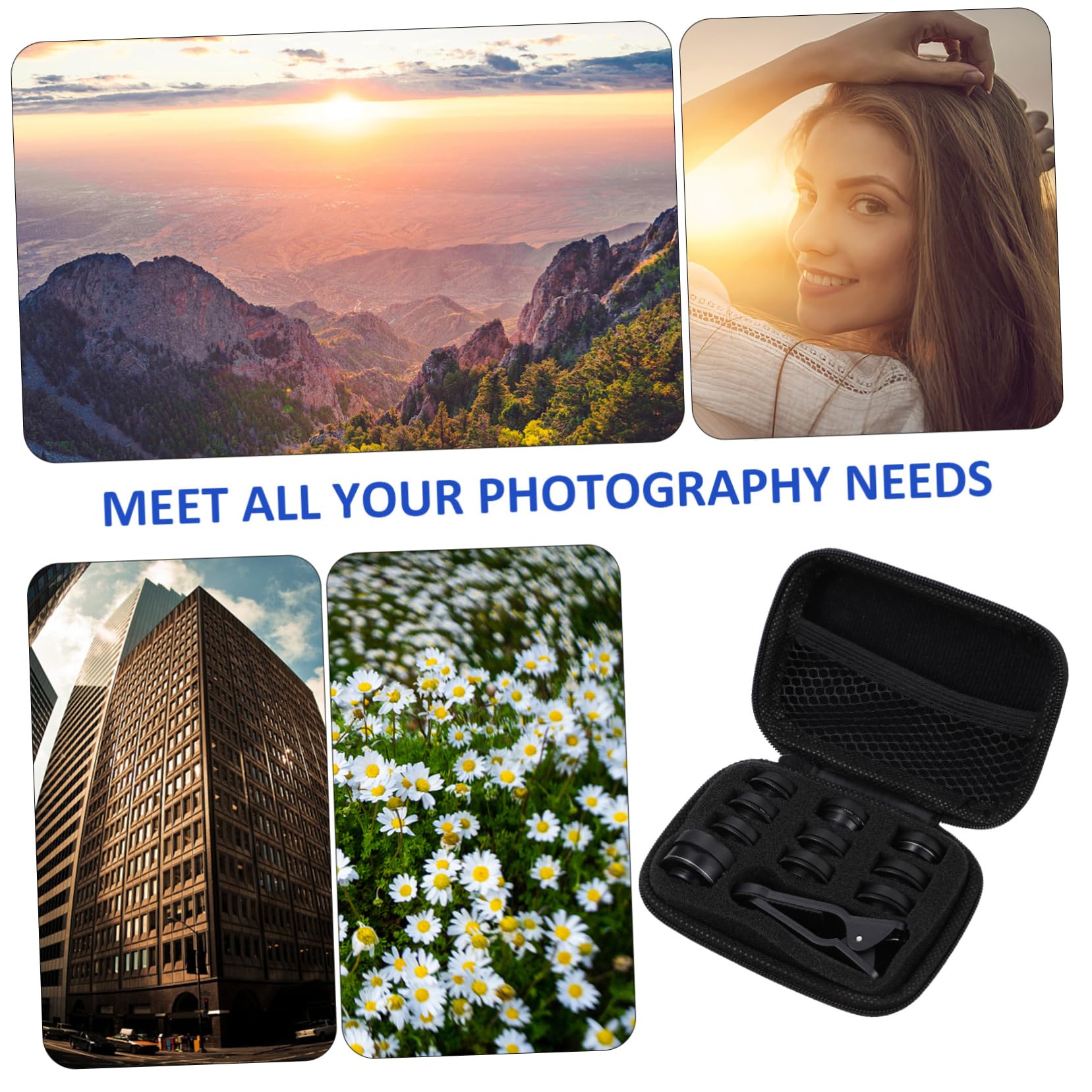 CHILDWEET 1set Kit Di Lenti Per Smartphone Portatile Obiettivo Fisheye Grandangolo Macro e Teleobiettivo Per Fotografie Di Paesaggi e Dettagli Di Piccoli Oggetti