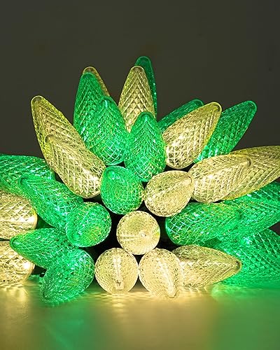 DEWENWILS Luces LED de Navidad C9 para exteriores, 33.3 pies, 50 luces LED de Navidad, decoraciones al aire libre para árbol de Navidad, patio, DEWENWILS Luces LED de Navidad C9 para exteriores, 33.3 pies, 50 luces LED de Navidad, decoraciones al aire libre para árbol de Navidad, patio,