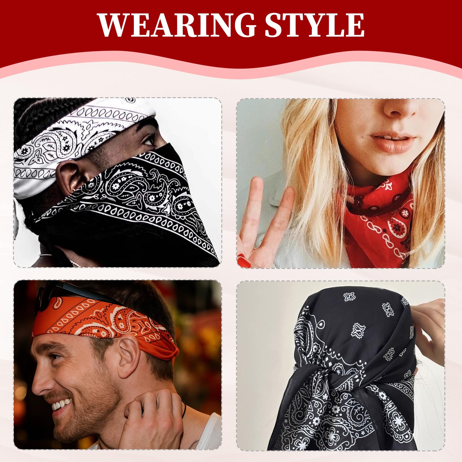 3 Piezas Bandana Hombre y Mujer, Multifuncional Pañuelos Cabeza, Bandana Deporte, Pañuelo Cara Elástico, Transpirable, Cuello para Moteros, Pesca Accesorios, Calva Disfraz