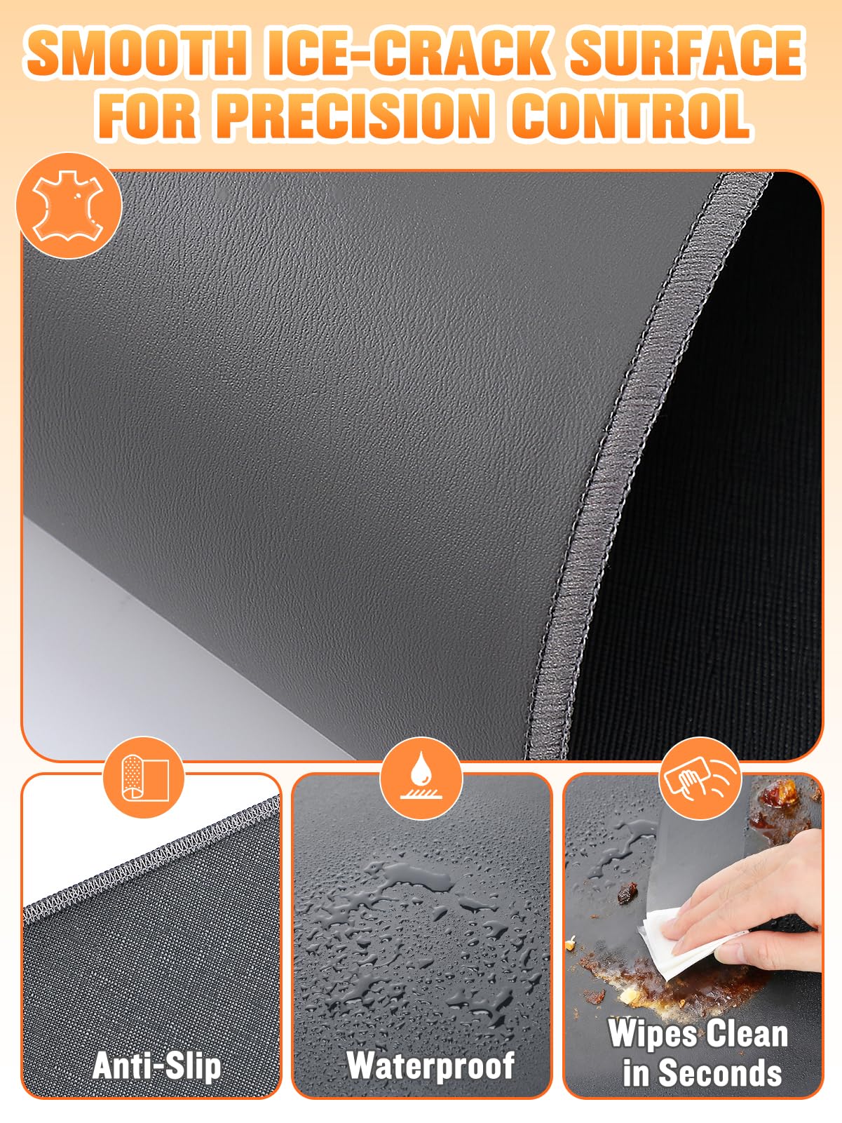 Grand tapis de souris de jeu chauffant – 5 niveaux de chauffage et arrêt automatique minuté, tapis de bureau chauffant pour clavier, accessoires de jeu d'hiver, Noël pour homme, garçon, femme, 80 x 33