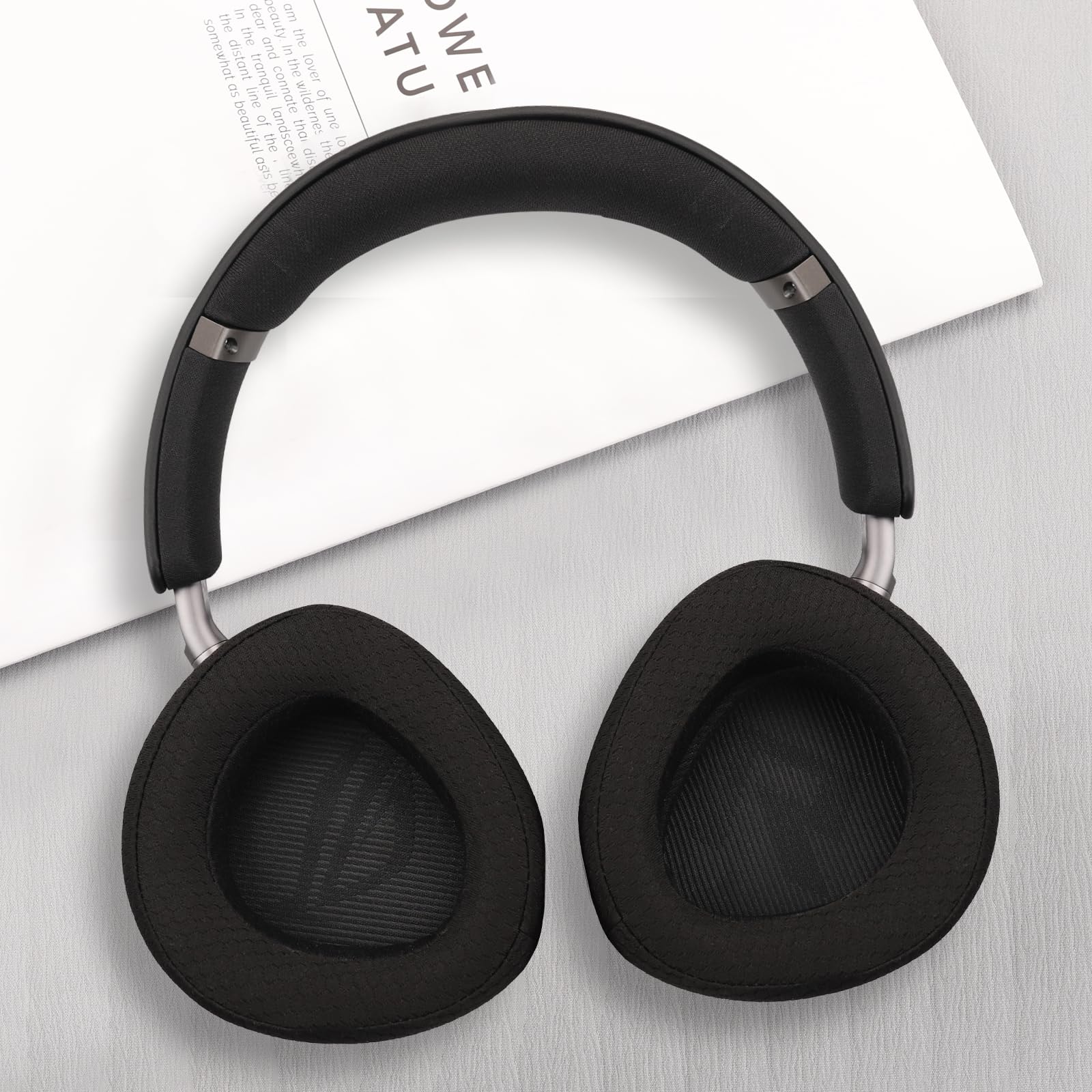 Almohadillas para auriculares de repuesto suave, almohadillas de malla transpirable con espuma viscoelástica, color negro