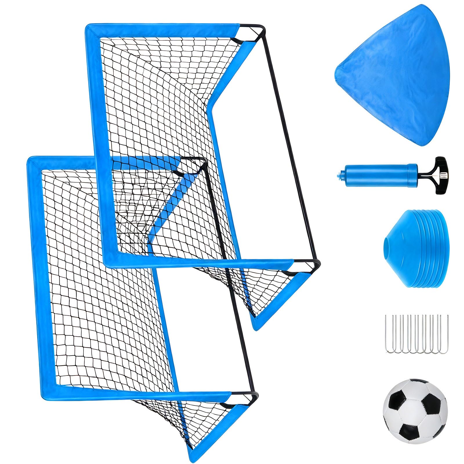Fútbol completo con estructuras de instalación rápida, escalera y bolsa de transporte para niños equipo deportivo