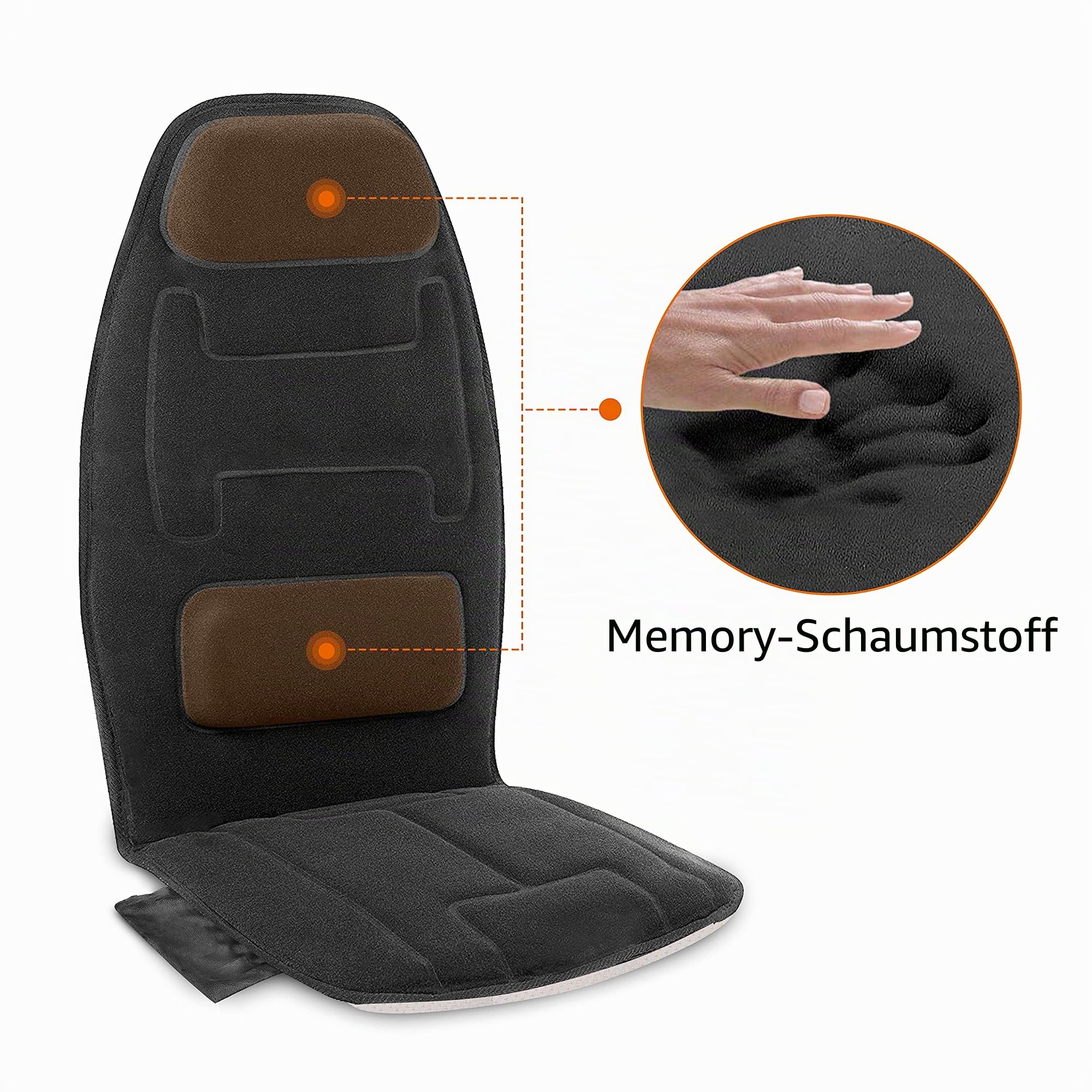 Snailax Massagegerät Sitz mit Wärme, Rückenmassagegerät mit 10 Vibrationsmotoren und einer Heizfunktion für tiefe Gewebeentlastung. Perfekt für Zuhause oder Büro, Geschenke für Frauen, Männer